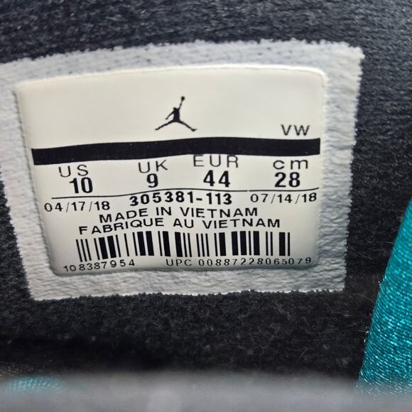 Jordan 8 Retro South Beach 2018 White Turbo Green Sneakers Mens 10 305381-113 - Picture 12 of 12